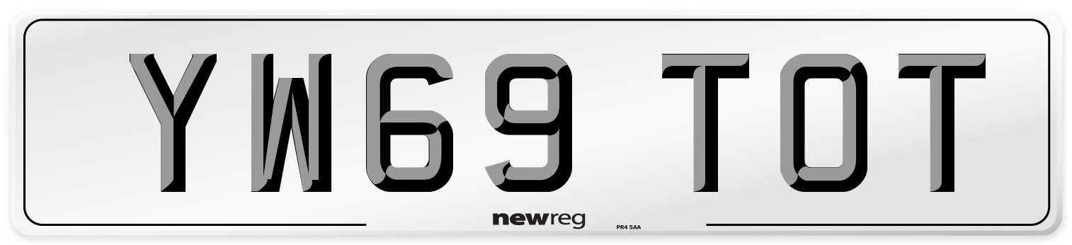 YW69 TOT Number Plate from New Reg